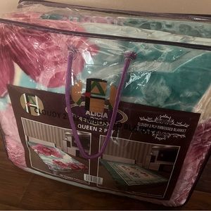 Multi Colored Embossed Alicia 2 Ply Blanket